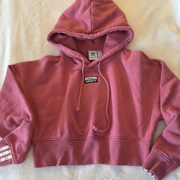 Adidas Pink Cropped Hoodie - Picture 1 of 1
